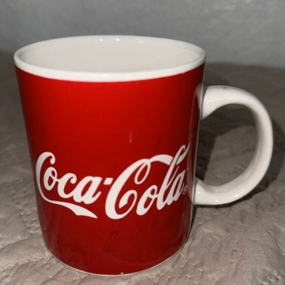 Vintage Coca-Cola Red & White Ceramic Mug By Gibson Set of 3 - Picture 5 of 10